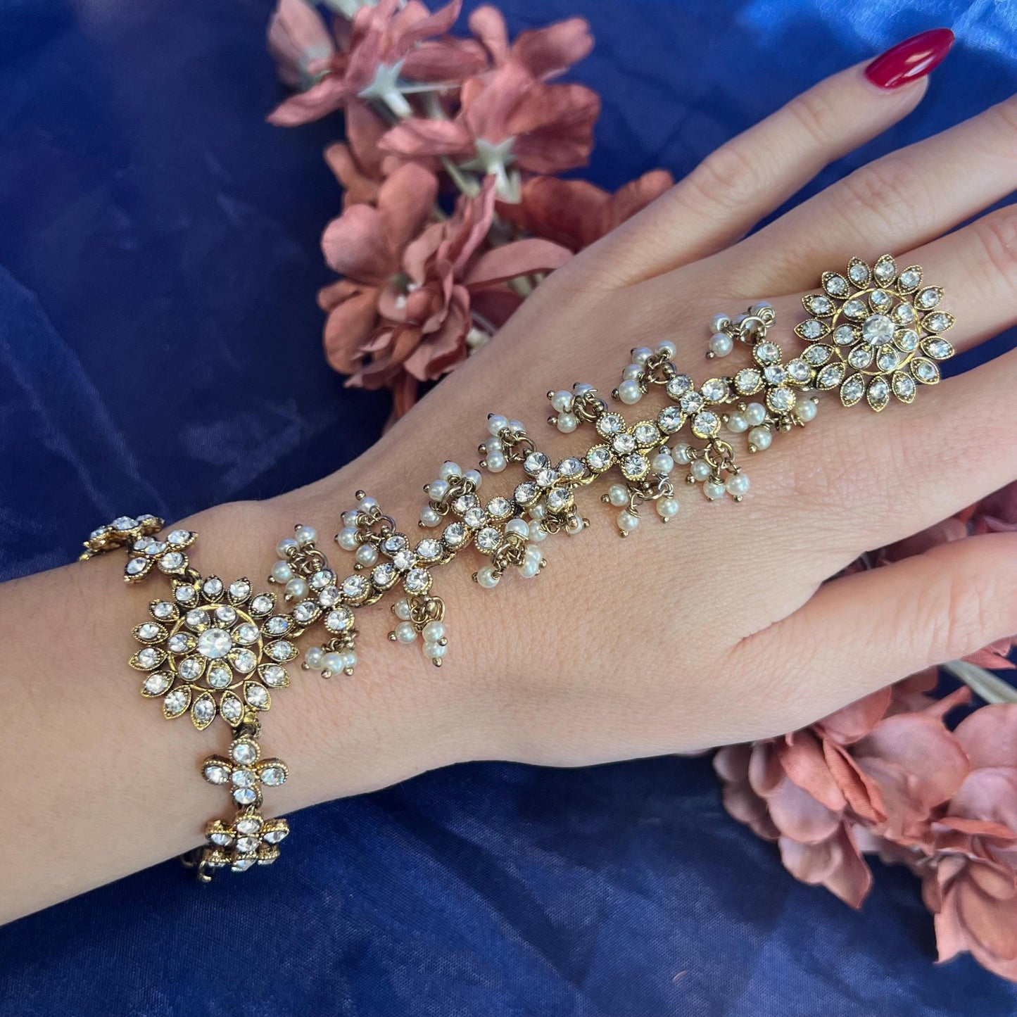 Clear Hand Harness/Clear Hathpool/ Fashion Jewellery/ Gift for Women/Indian/Pakistani style /Haathphool/Hand Accessory