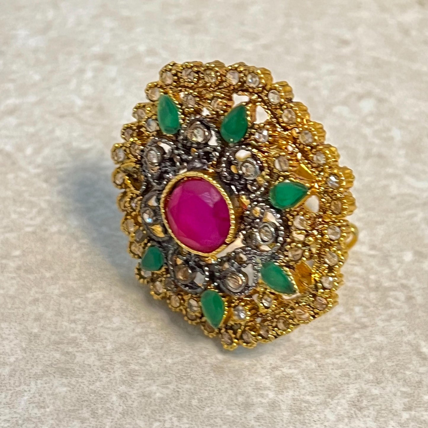 Medium Ring - White/ Fashion Jewellery/ Gift for Women/Indian/Pakistani style/ Slightly Imperfect/ Clearance