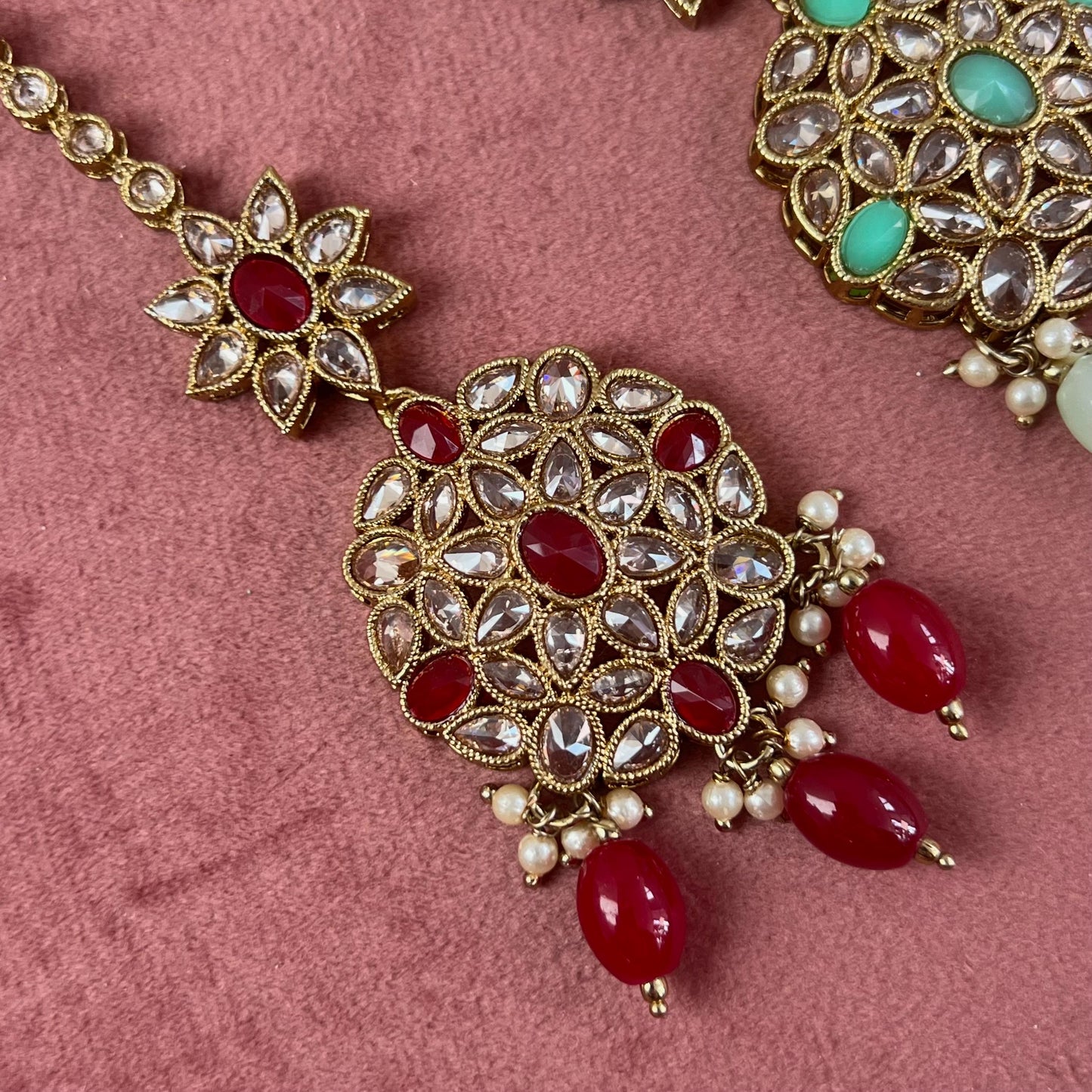 Crystal Tikka - Antique Gold /Champagne Zircon Crystal / Tikli/ Indian/ Pakistani Fashion Jewellery/ Maang Tikkas/ Mix Colours
