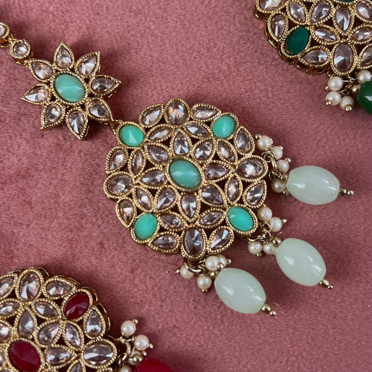 Crystal Tikka - Antique Gold /Champagne Zircon Crystal / Tikli/ Indian/ Pakistani Fashion Jewellery/ Maang Tikkas/ Mix Colours