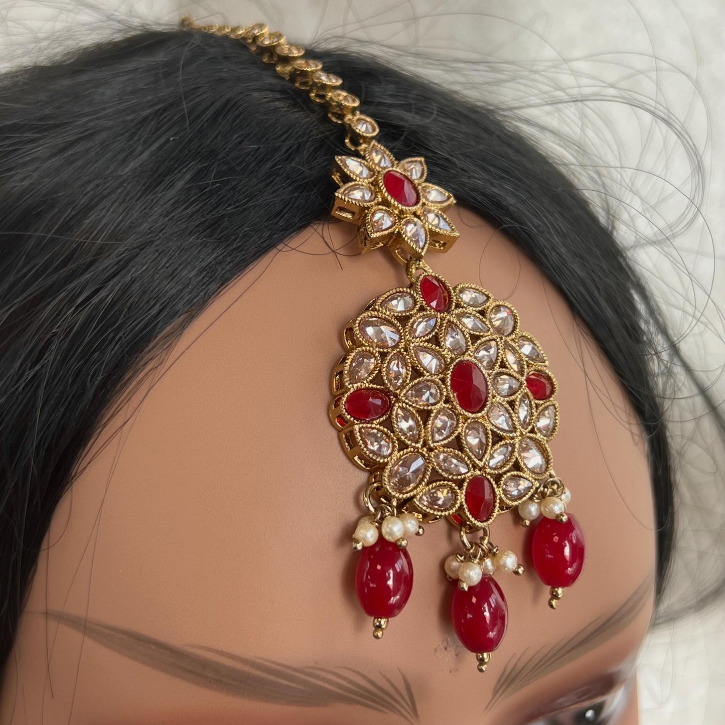Crystal Tikka - Antique Gold /Champagne Zircon Crystal / Tikli/ Indian/ Pakistani Fashion Jewellery/ Maang Tikkas/ Mix Colours
