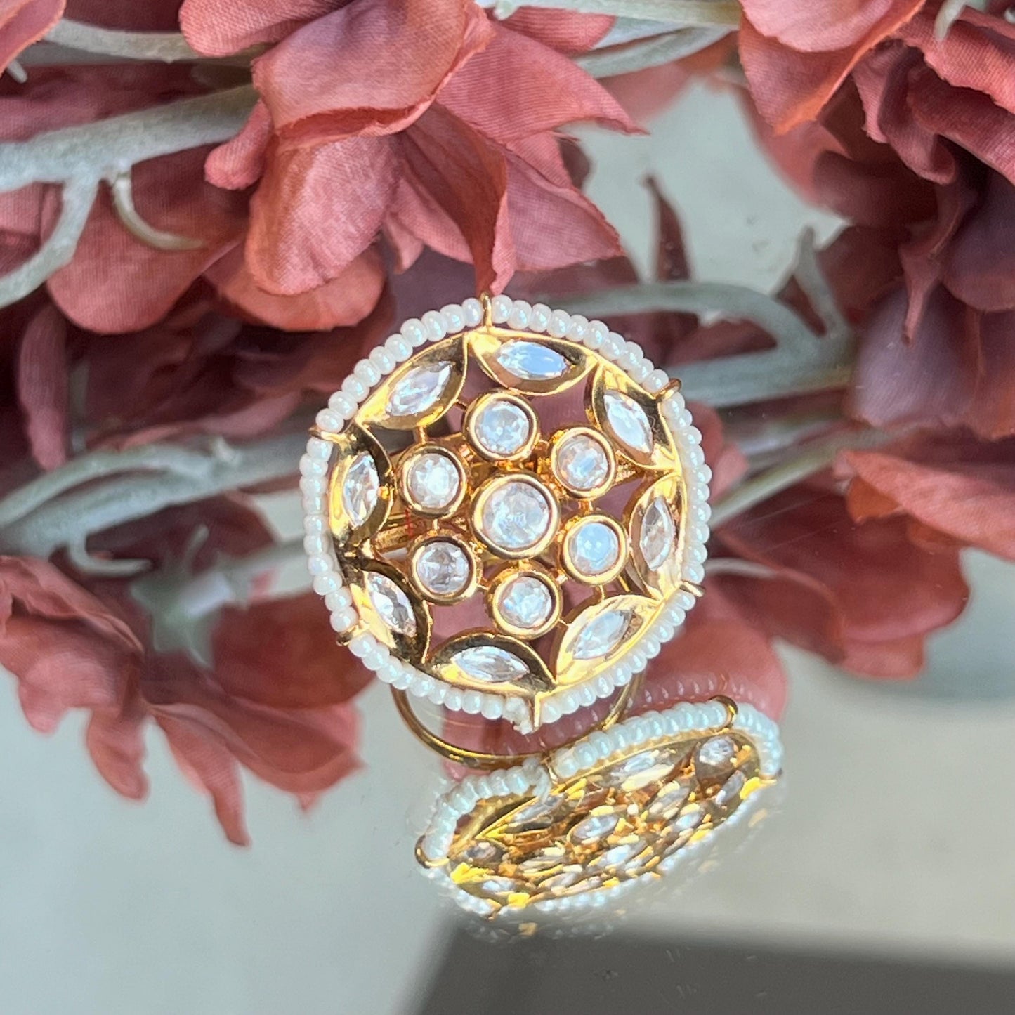 Clear Indian Ring/ Fashion Jewellery/ Gift for Women/Indian/Pakistani style