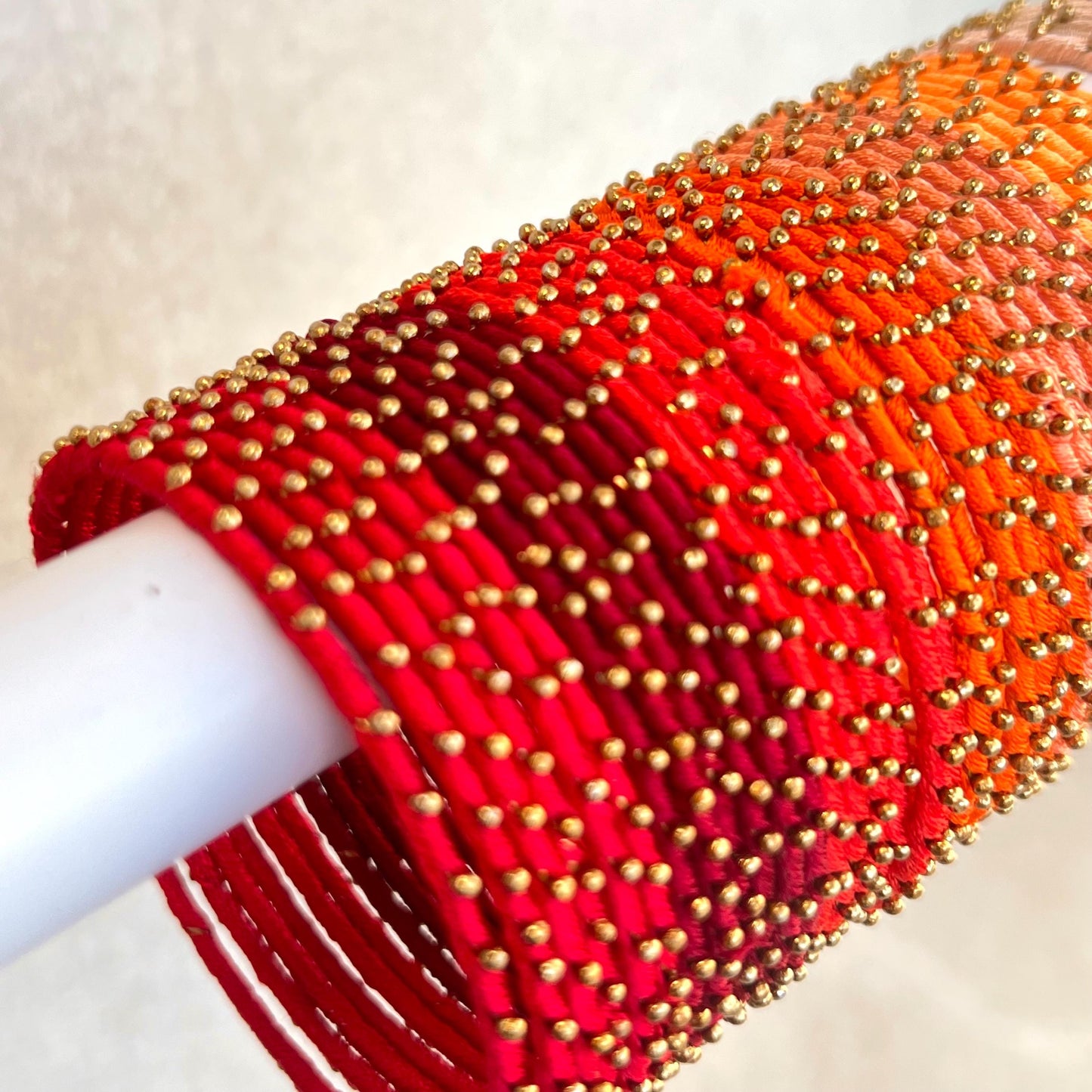 Red/ Orange Shades/Thread Coloured Bangle Block/ Collection/ Set/ Indian/ Pakistani Bangles/ 2.6 Small Bangles