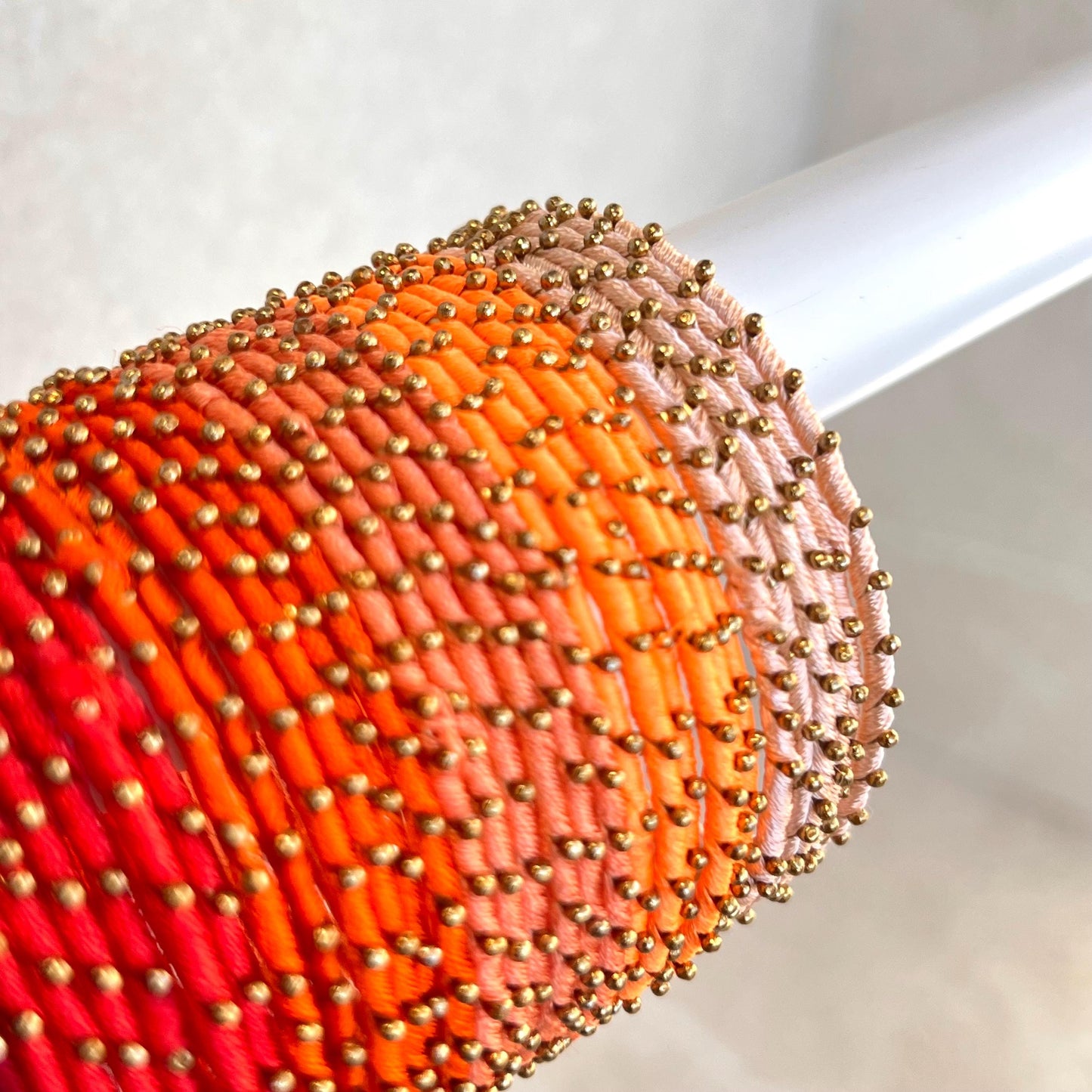 Red/ Orange Shades/Thread Coloured Bangle Block/ Collection/ Set/ Indian/ Pakistani Bangles/ 2.6 Small Bangles