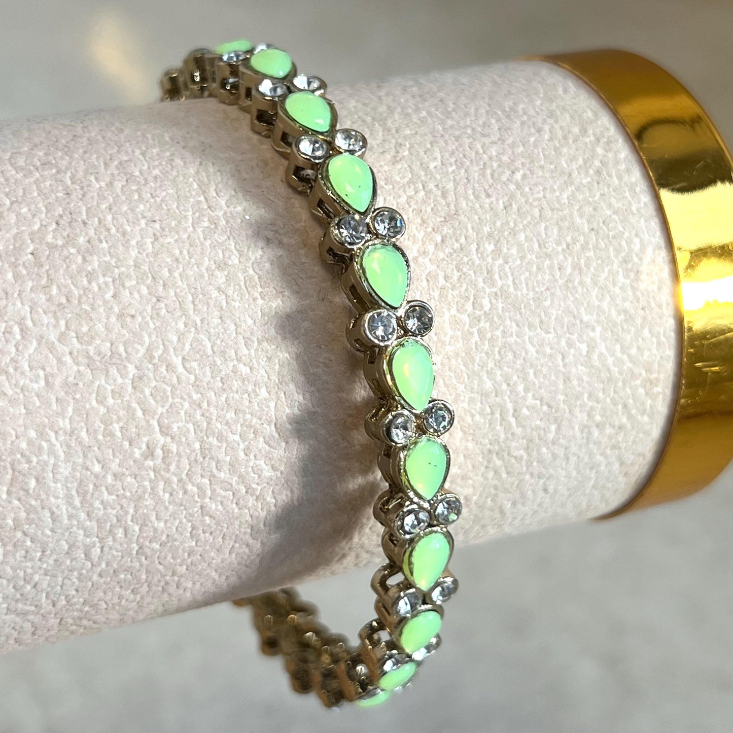 Single Statement Bangle in Mix Colours. Silver Base Colourful Stones/ Size Small 2.6 only/ Multicolour