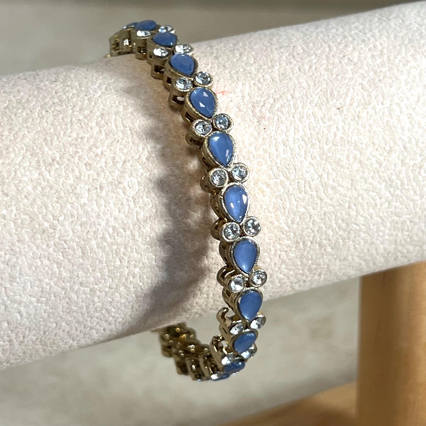 Single Statement Bangle in Mix Colours. Antique Gold Base Colourful Stones/ Size Small 2.6 only/ Multicolour