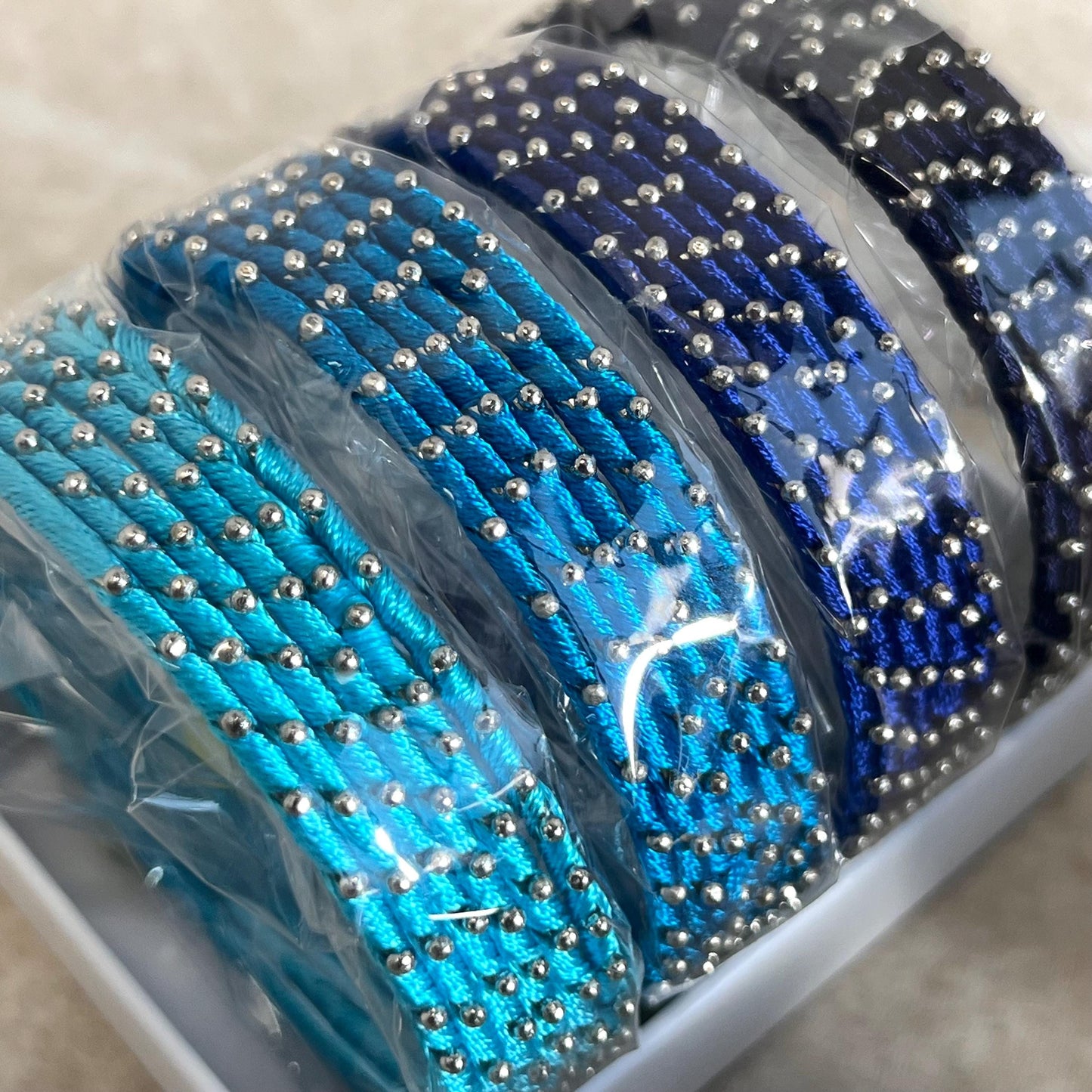 Blue Navy Shades/Thread Coloured Bangle Block/ Indian/ Pakistani Bangles/ 2.6 Small Bangles/ 6 single colours in pack