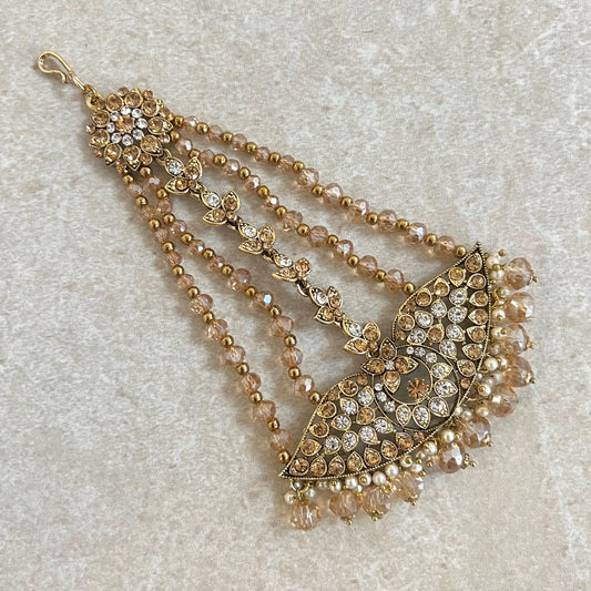 Jhumar/Champagne/Gold/Silver/Golden Rhinestone/ Jhoomar / Passa/ Indian/ Pakistani Style/Head Piece