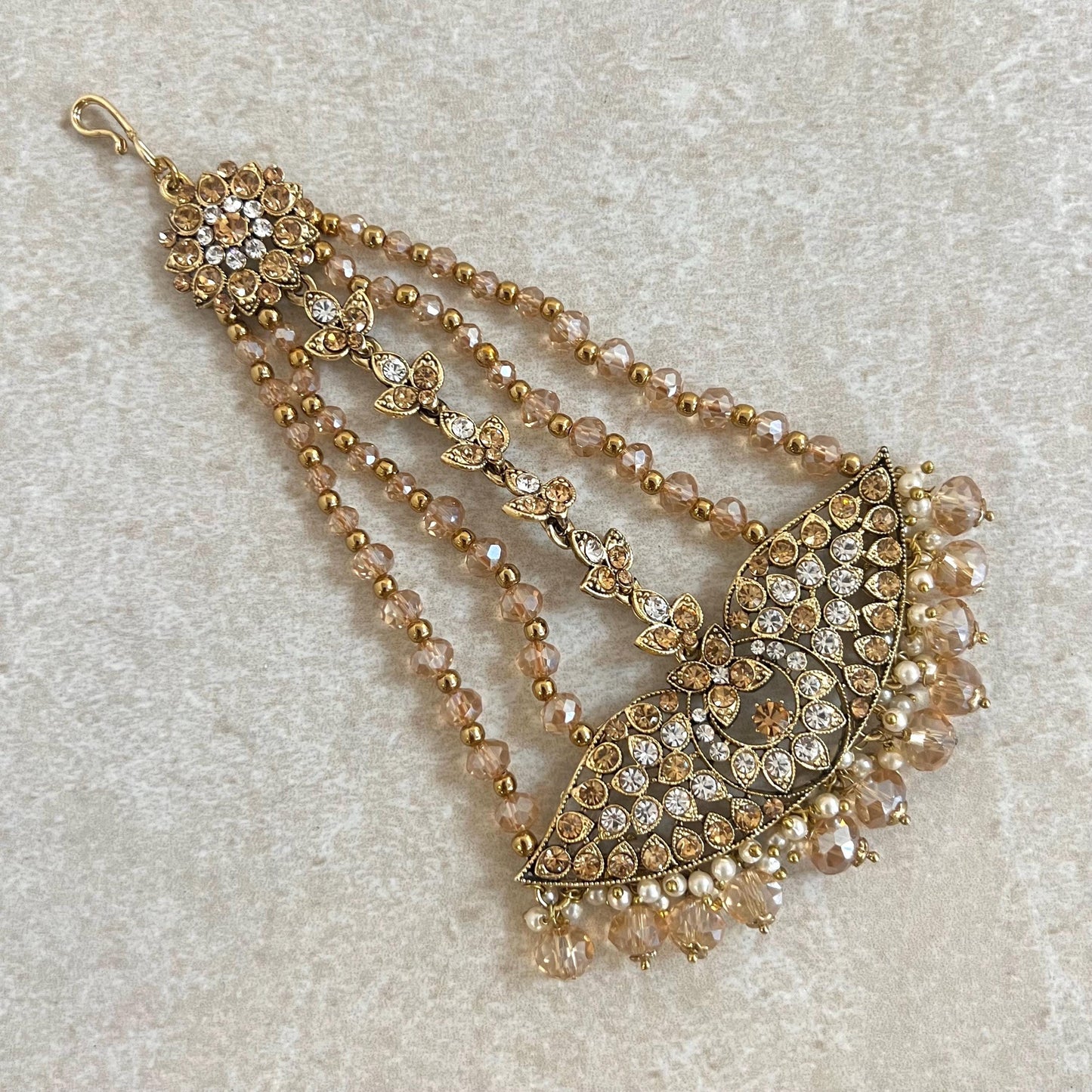 Jhumar/Champagne/Gold/Silver/Golden Rhinestone/ Jhoomar / Passa/ Indian/ Pakistani Style/Head Piece