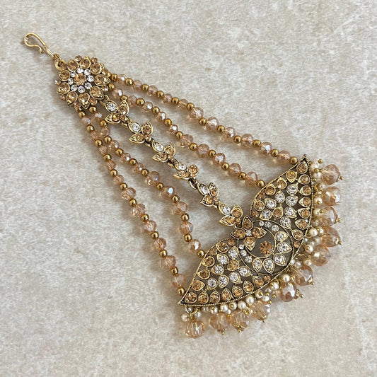 Jhumar/Champagne/Gold/Silver/Golden Rhinestone/ Jhoomar / Passa/ Indian/ Pakistani Style/Head Piece