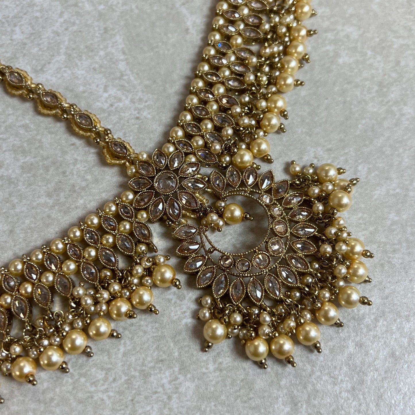 Antique Golden Mathapatti (Indian Headband)/Pakistani/Fashion Jewellery/ Bridal Forehead Jewellery Headpiece/Bollywood /phoolpatti
