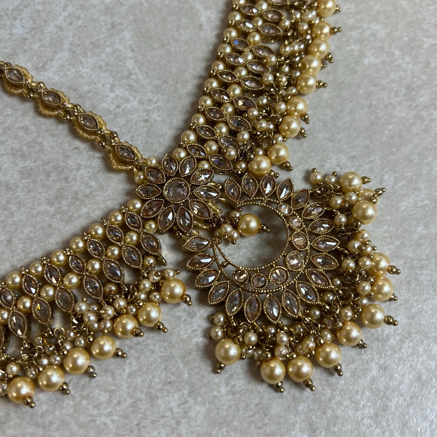 Antique Golden Mathapatti (Indian Headband)/Pakistani/Fashion Jewellery/ Bridal Forehead Jewellery Headpiece/Bollywood /phoolpatti