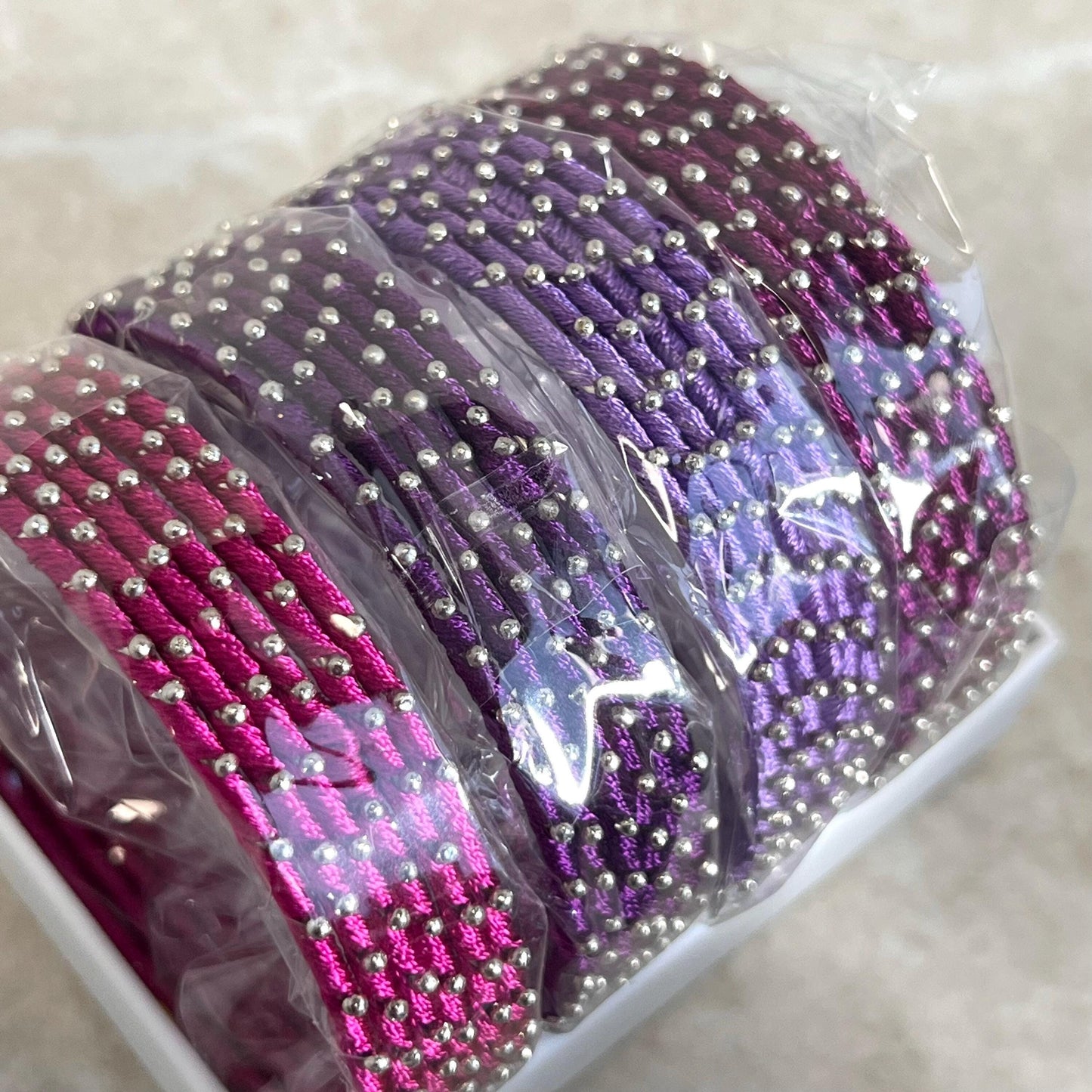 Purple Shades/Thread Coloured Bangle Block/ Indian/ Pakistani Bangles/ 2.6 Small Bangles/ 6 single colours in pack