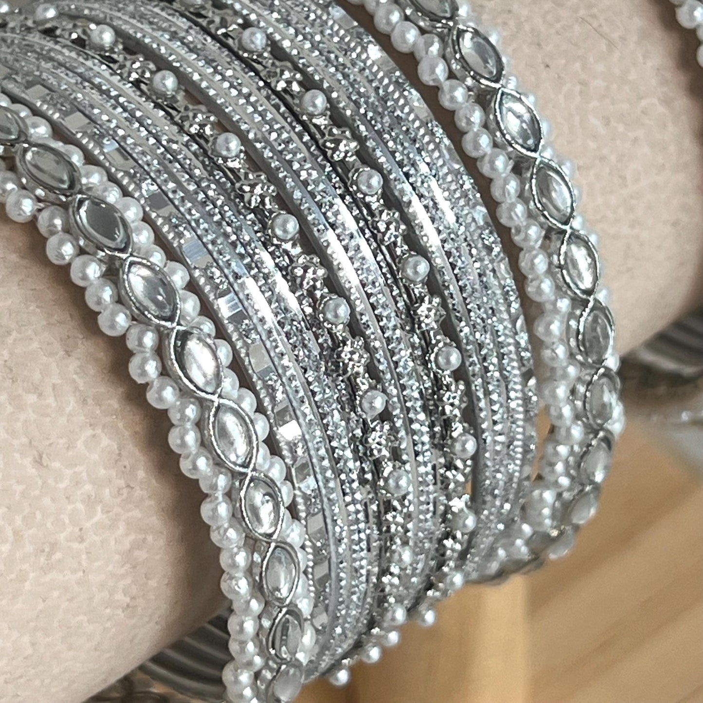 Silver Small Bangle Set/Indian/ Pakistani/Jewelley/ Fashion Bracelet