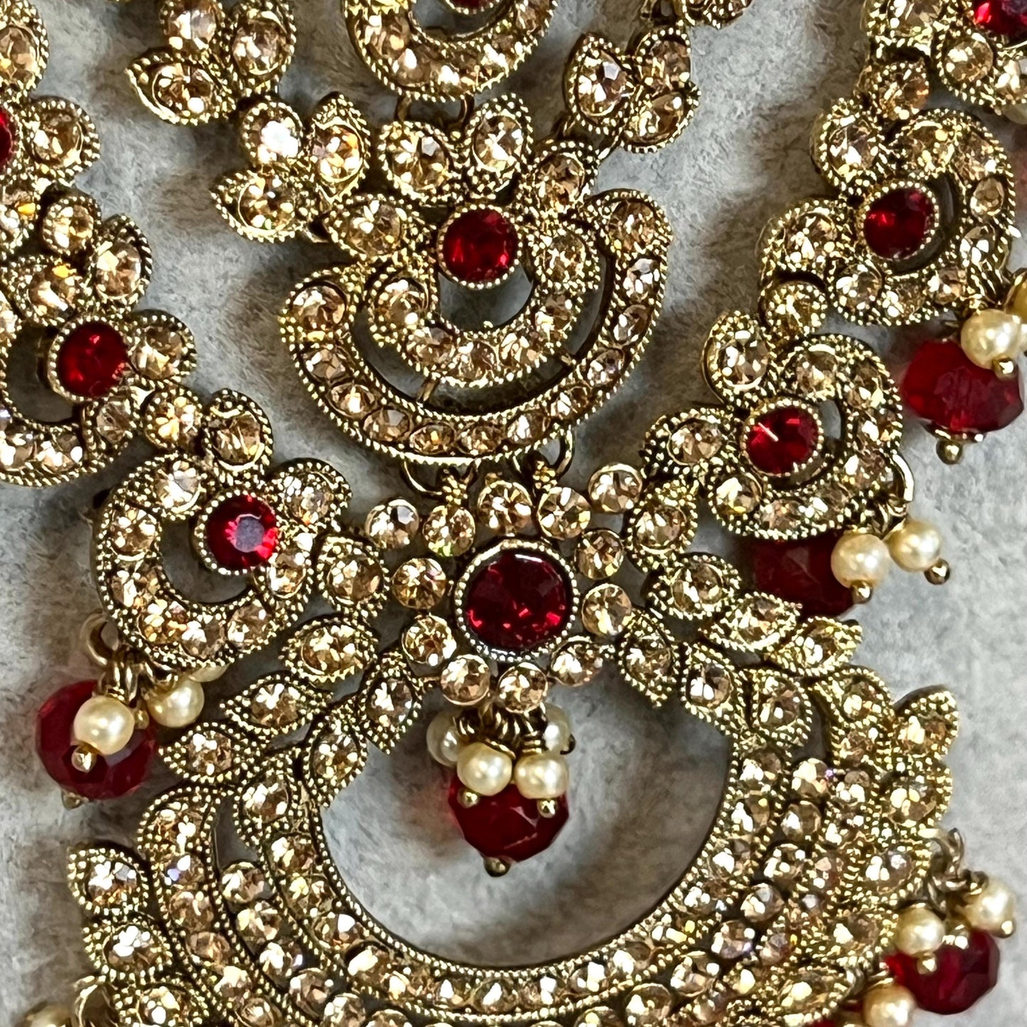 Maroon- Antique Gold with Golden Rhinestone/ Long Mala/ Haar/ Long Necklace/ Unique Style/ Indian/ Pakistani/Fashion Jewellery/ Gift for her