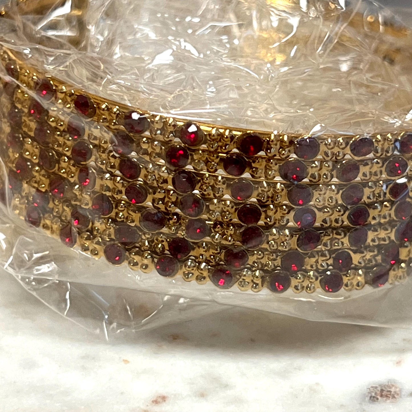Set of 8 Rhinestone Bangles - Antique Gold Base/ Golden Stones Indian/ Pakistani/Jewelley/ Fashion Bracelet/2.6 only / Choose Colour