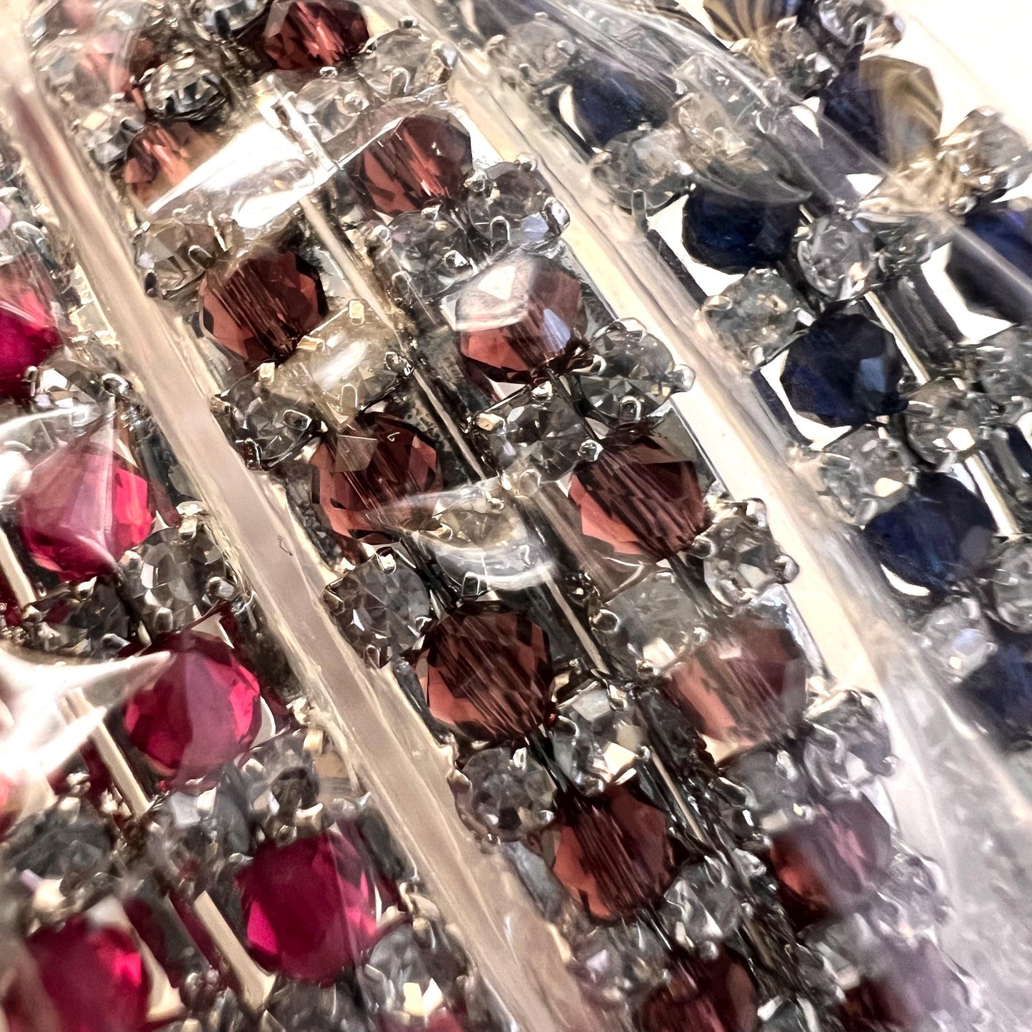 Set of 2 Rhinestone Bangles - Silver Base and Rhinestone ones Indian/ Pakistani/Jewelley/ Fashion Bracelet/2.6 only / Choose Colour