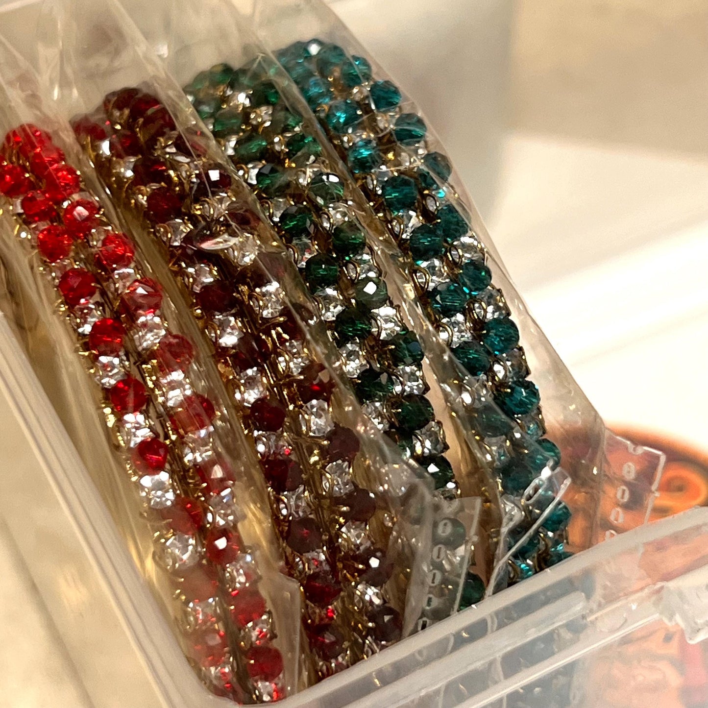 Set of 2 Rhinestone Bangles - Silver Base and Rhinestone ones Indian/ Pakistani/Jewelley/ Fashion Bracelet/2.6 only / Choose Colour