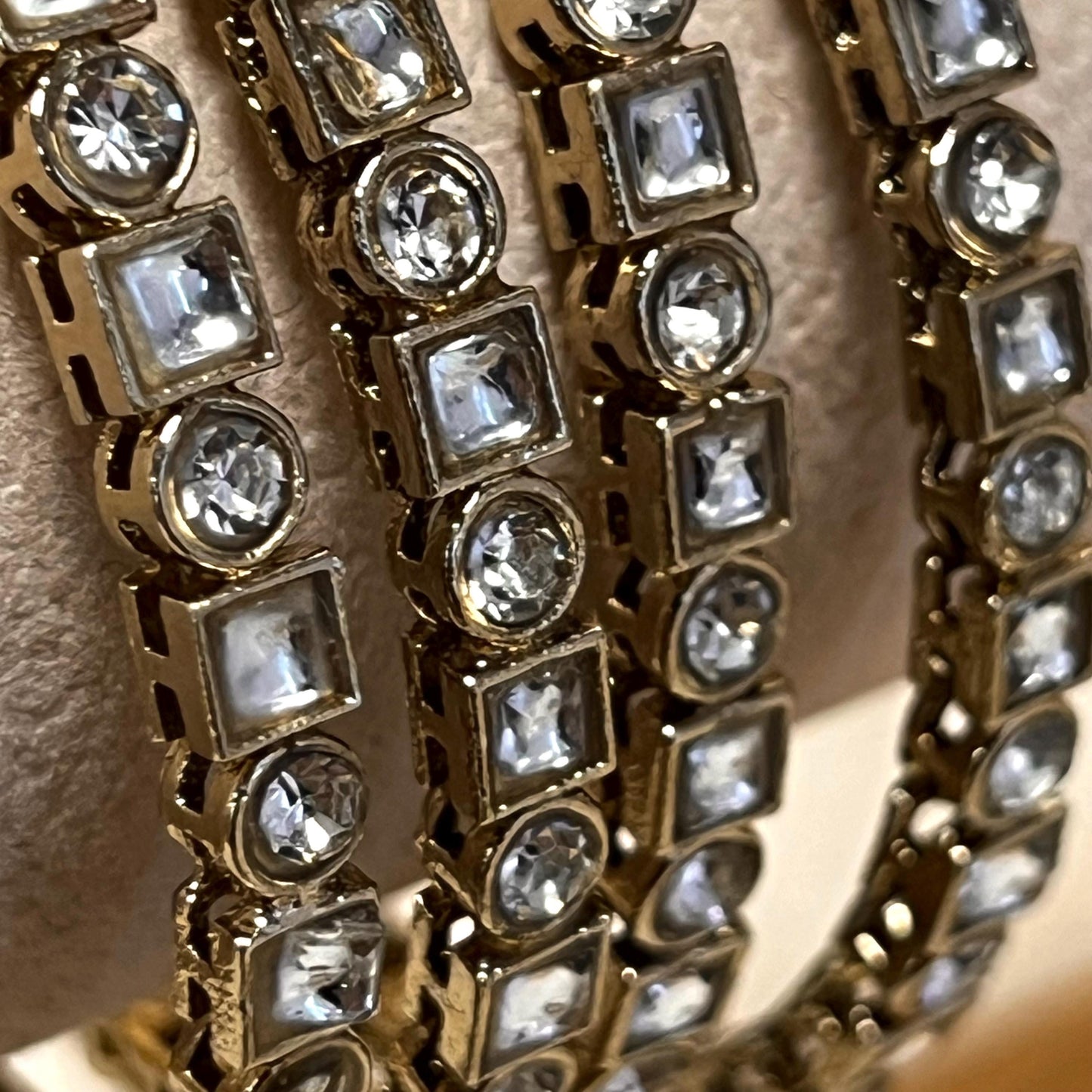 Set of 4 Antique Gold Clear/ Bangles/Indian/ Pakistani/Jewelley/ Fashion Bracelet/ 2.6 only