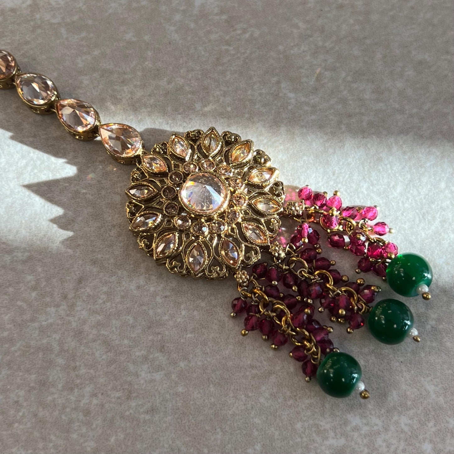 Green Bridal Necklace set Indian/ Pakistani Style/ Wedding/ Fashion Jewellery/ Necklace set