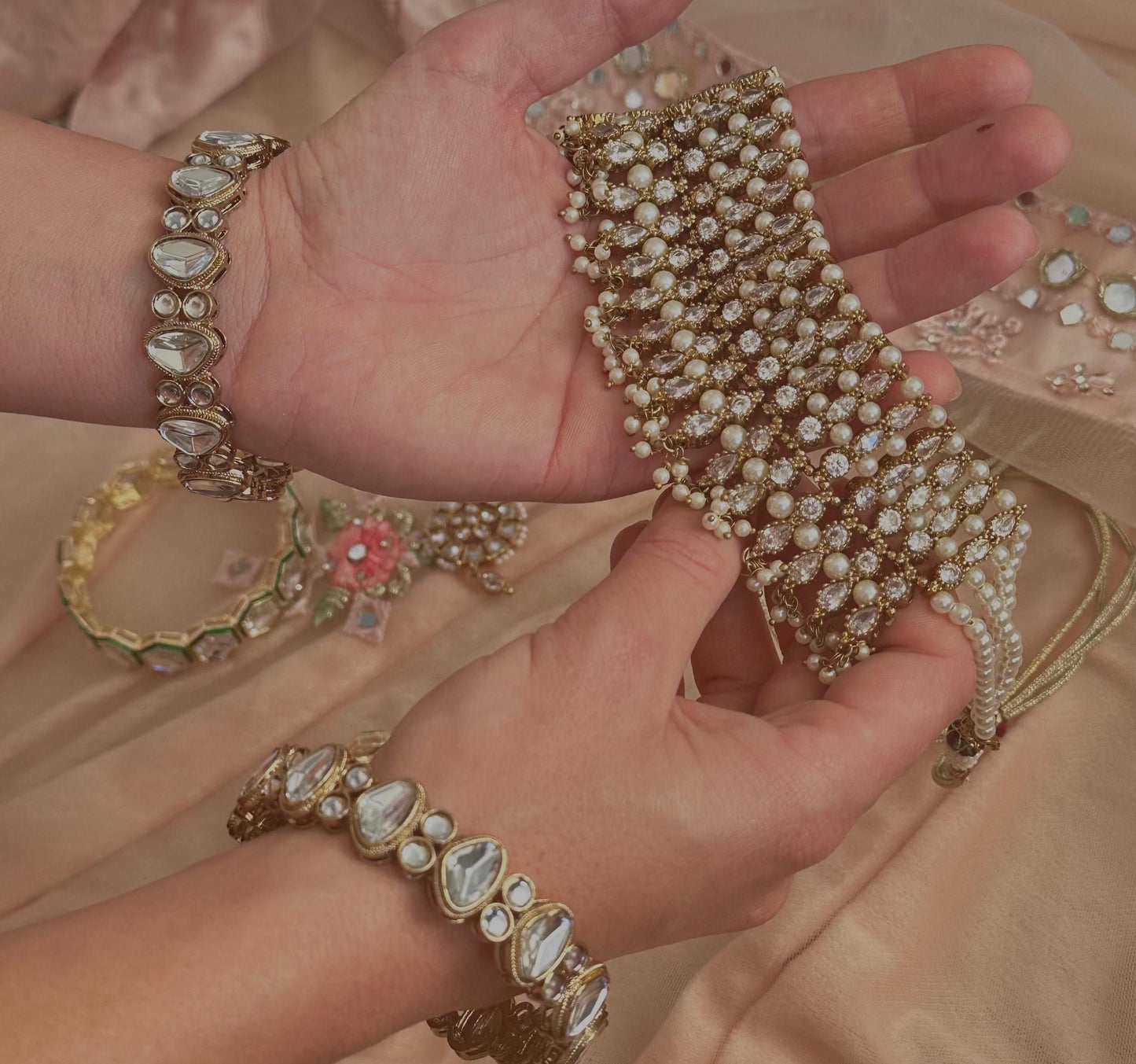 Clear/Pearl Choker/ Unique Style/ Indian/ Pakistani/Fashion Jewellery/ Gift for Women