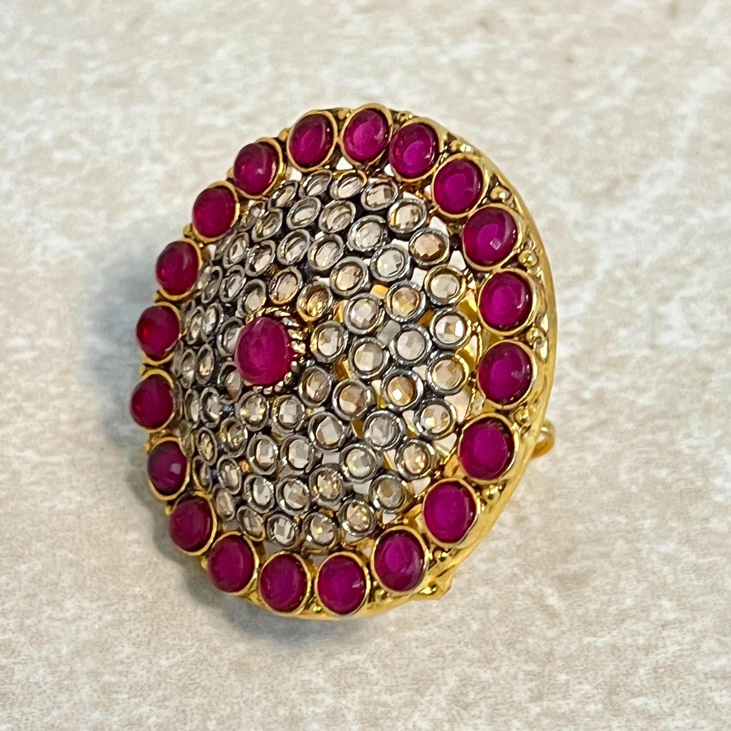 Medium Ring - White/ Fashion Jewellery/ Gift for Women/Indian/Pakistani style/ Slightly Imperfect/ Clearance