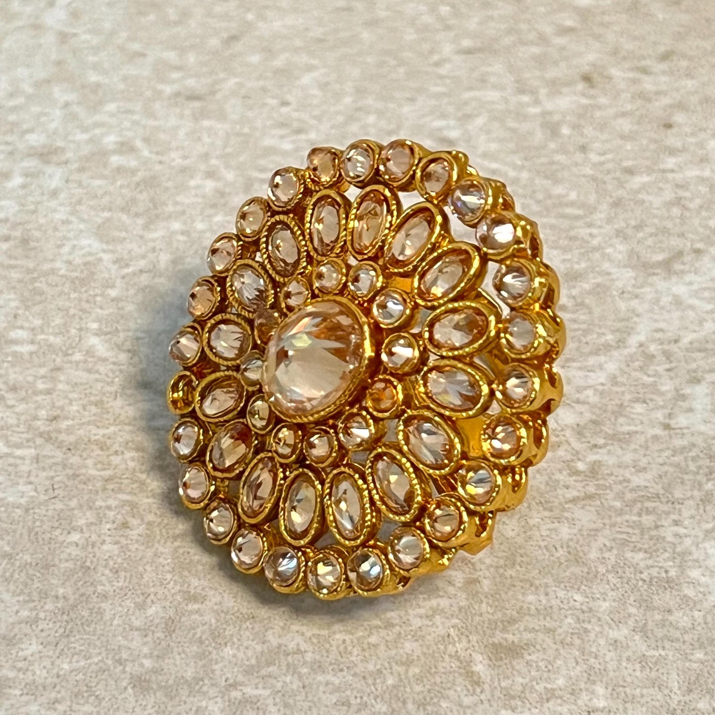 Medium Ring - White/ Fashion Jewellery/ Gift for Women/Indian/Pakistani style/ Slightly Imperfect/ Clearance