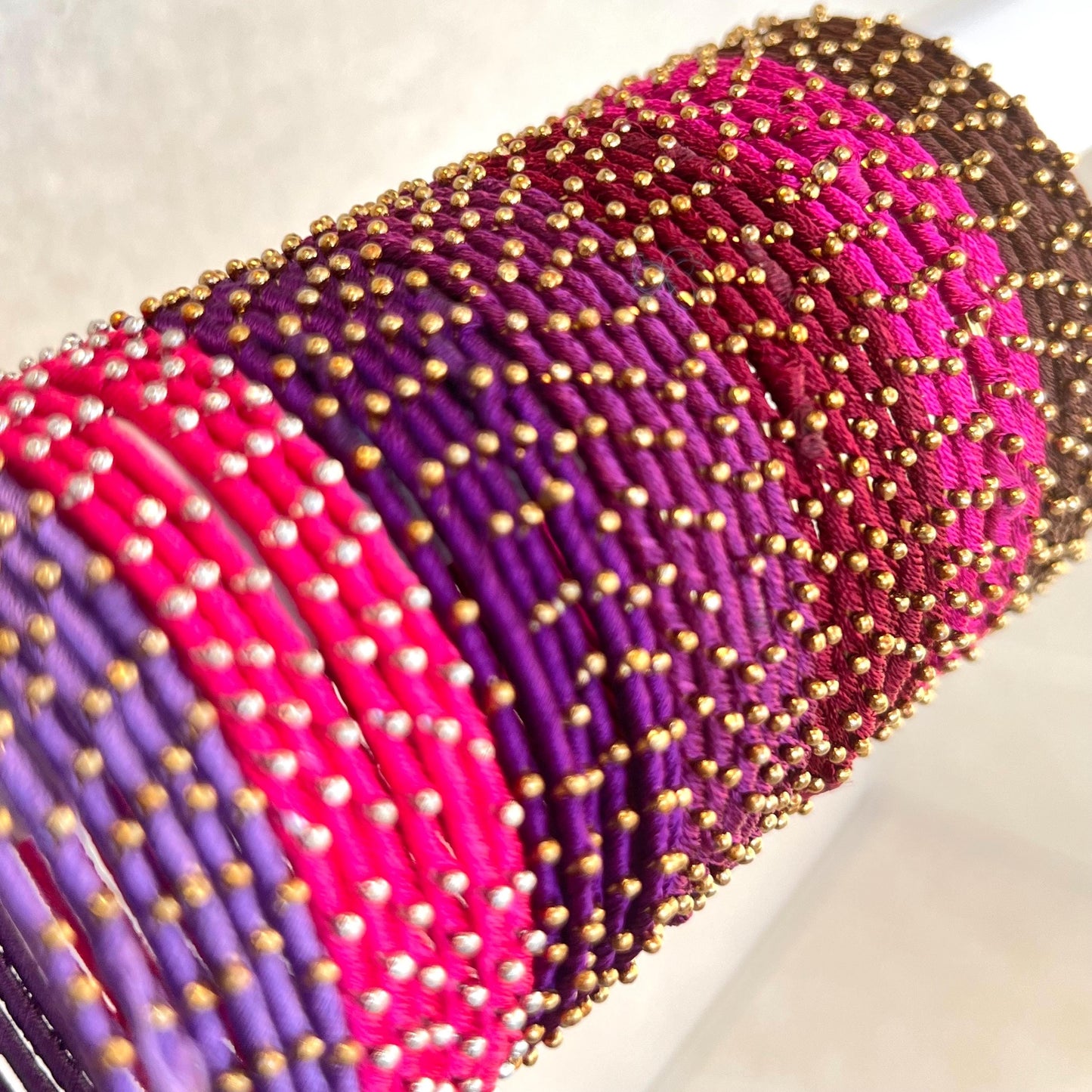 Purple Shades/Thread Coloured Bangle Block/ Collection/ Set/ Indian/ Pakistani Bangles/ 2.6 Small Bangles