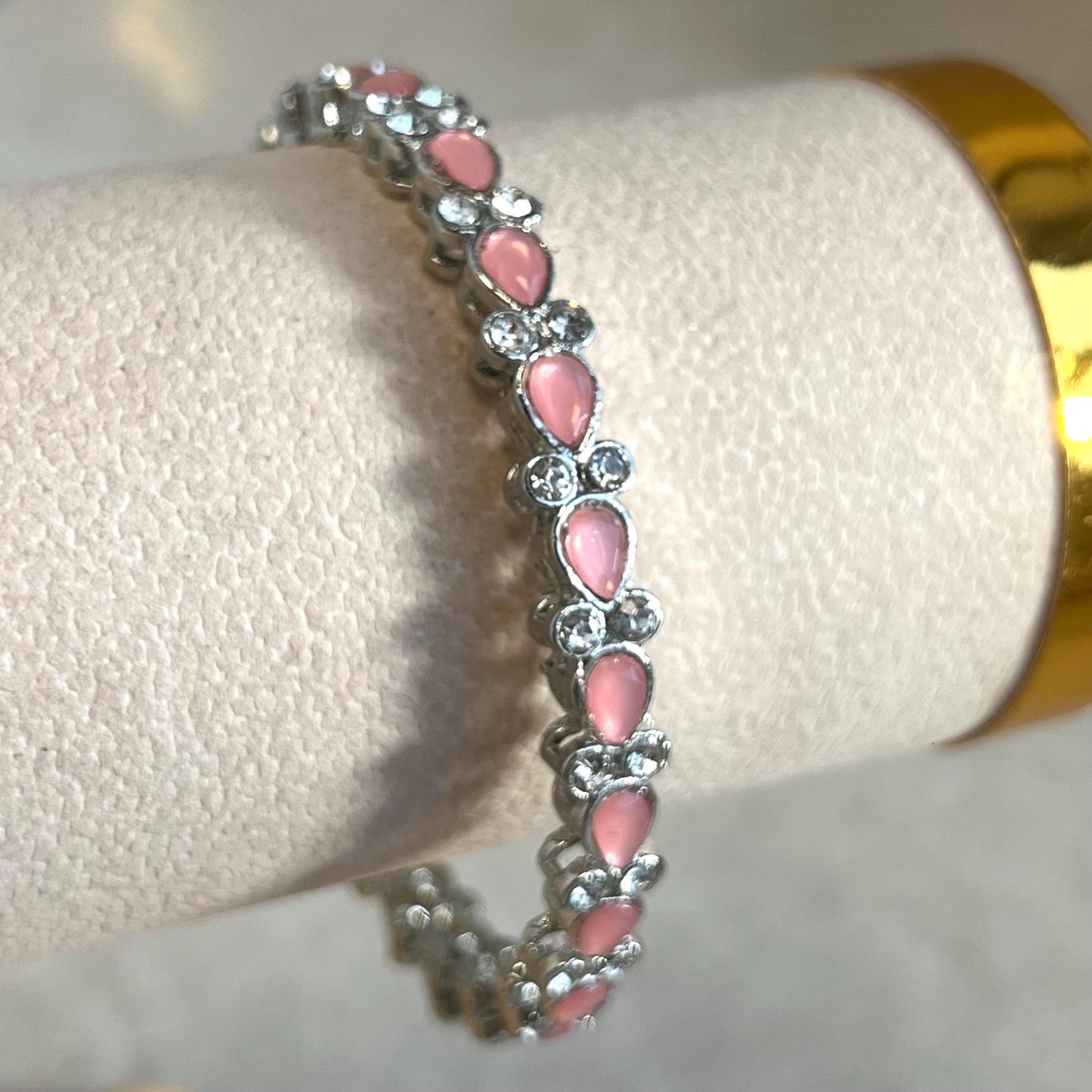 Single Statement Bangle in Mix Colours. Silver Base Colourful Stones/ Size Small 2.6 only/ Multicolour