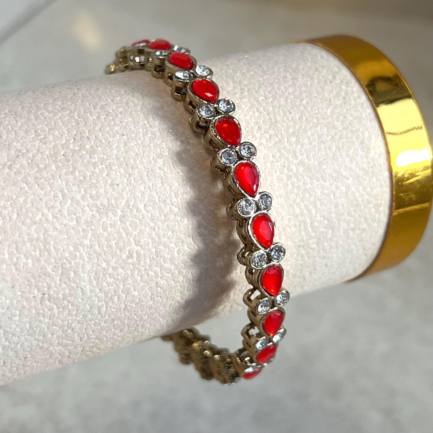 Single Statement Bangle in Mix Colours. Silver Base Colourful Stones/ Size Small 2.6 only/ Multicolour