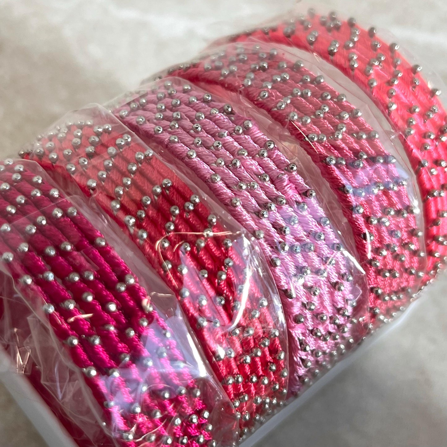 Pink Shades/Thread Coloured Bangle Block/ Indian/ Pakistani Bangles/ 2.6 Small Bangles/ 6 single colours in pack