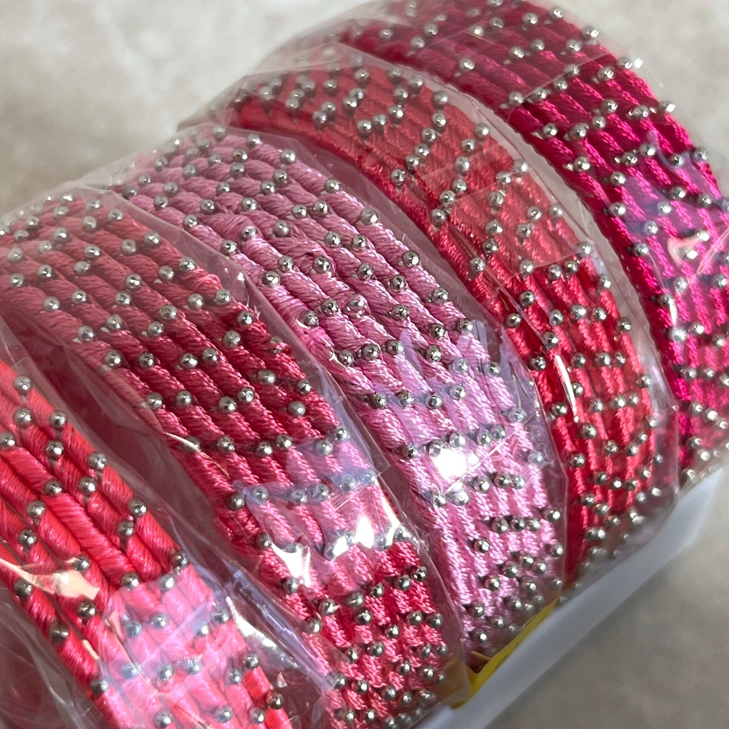 Pink Shades/Thread Coloured Bangle Block/ Indian/ Pakistani Bangles/ 2.6 Small Bangles/ 6 single colours in pack