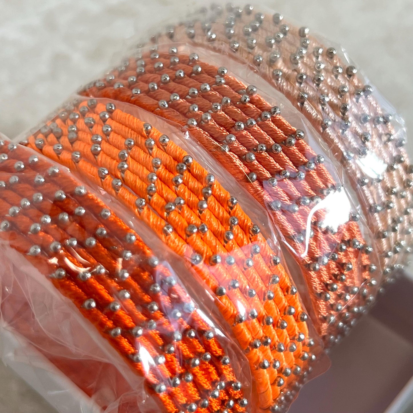 Orange Shades/Thread Coloured Bangle Block/ Indian/ Pakistani Bangles/ 2.6 Small Bangles/ 6 single colours in pack