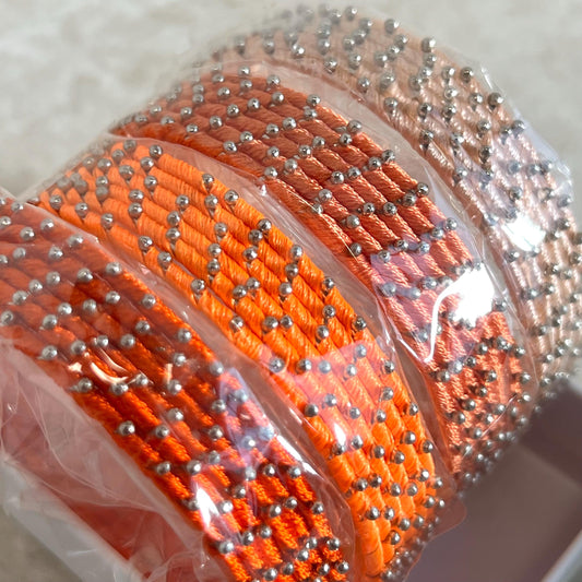 Orange Shades/Thread Coloured Bangle Block/ Indian/ Pakistani Bangles/ 2.6 Small Bangles/ 6 single colours in pack