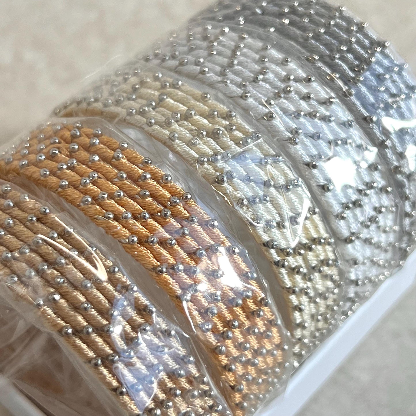 Cream White Shades/Thread Coloured Bangle Block/ Indian/ Pakistani Bangles/ 2.6 Small Bangles/ 6 single colours in pack