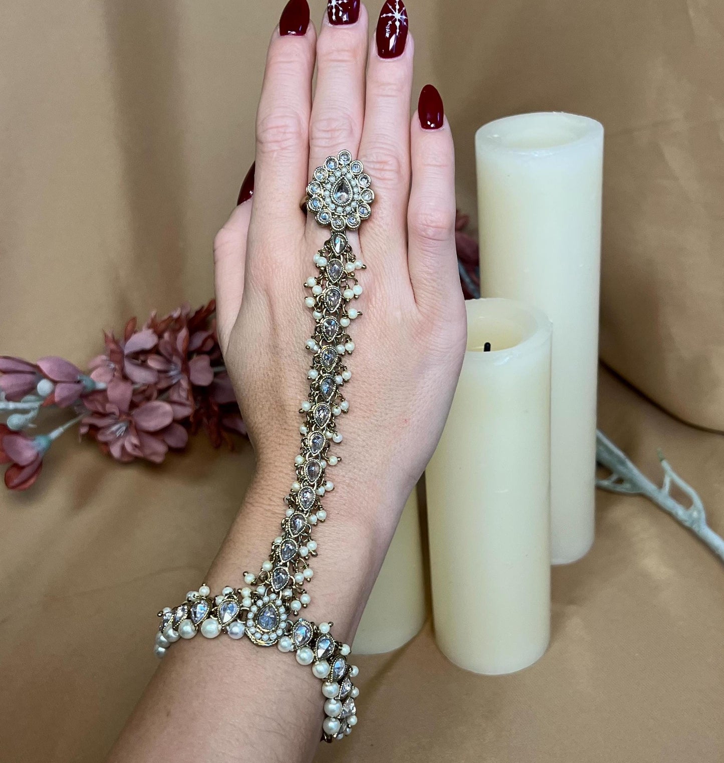 Clear Hand Harness/Clear Hathpool/ Fashion Jewellery/ Gift for Women/Indian/Pakistani style /Haathphool/Hand Accessory