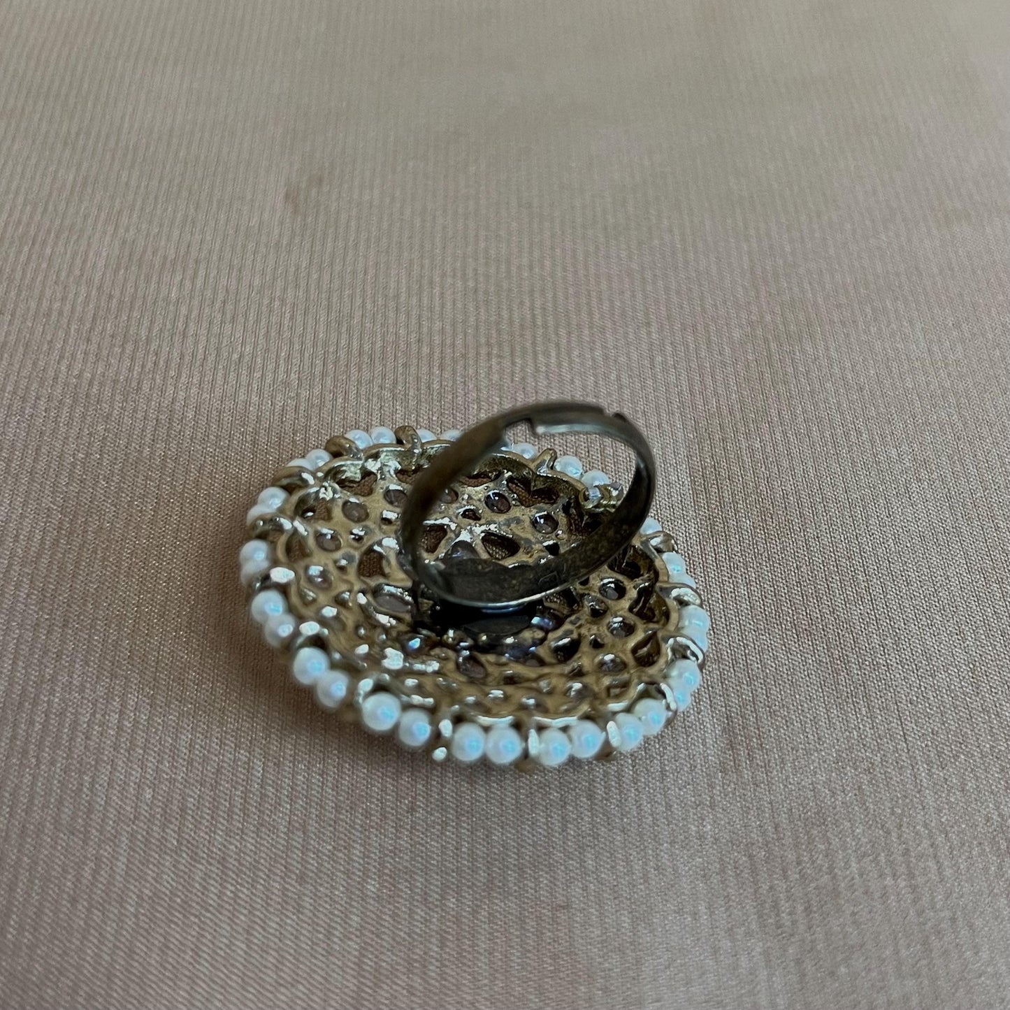 Champagne Medium Round Hand Ring/Rings/Fashion Jewellery/ Gift for Women/Indian/Pakistani style