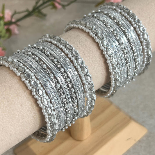 Silver Small Bangle Set/Indian/ Pakistani/Jewelley/ Fashion Bracelet