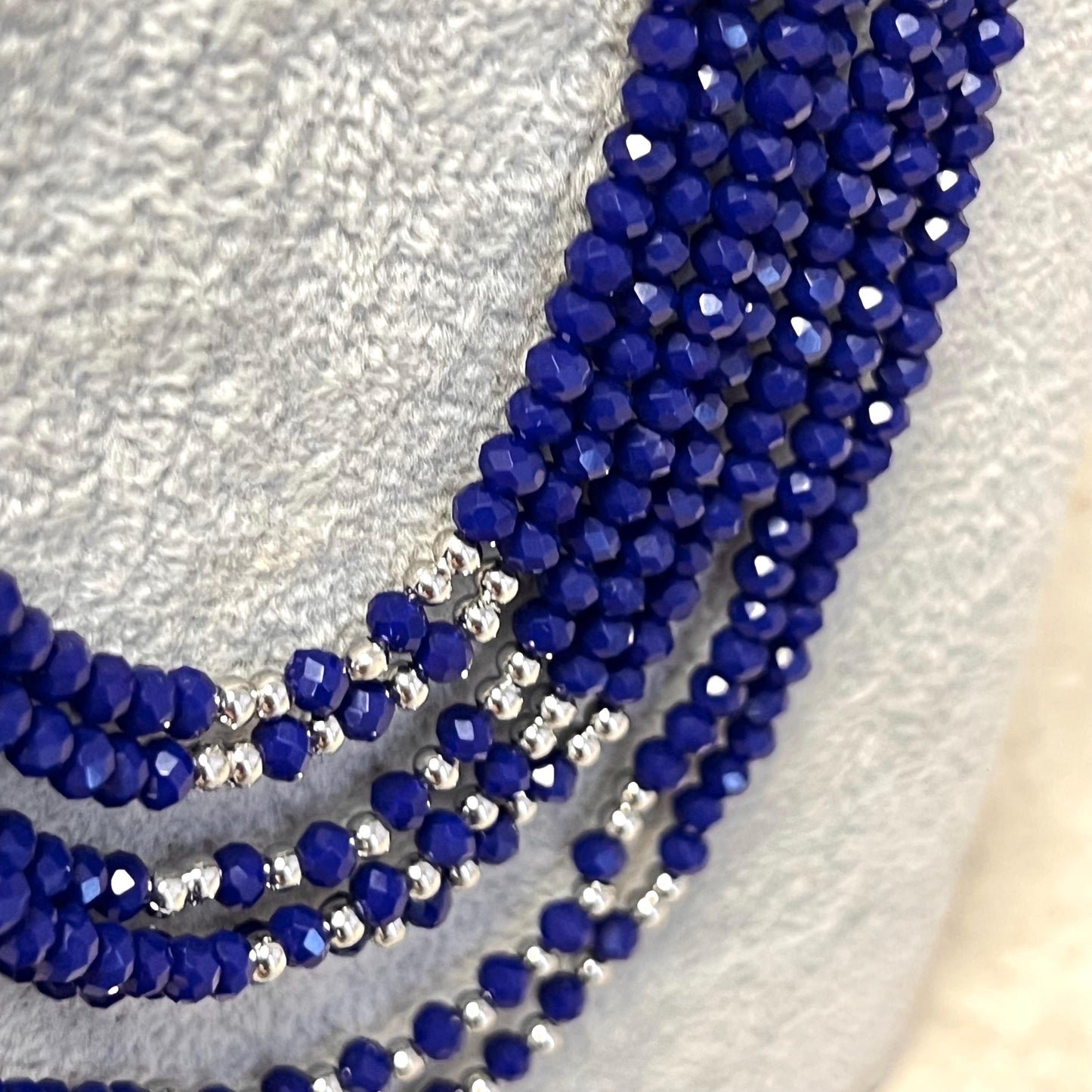 CLEARANCE Navy Blue/ Silver Long Mala/ Haar/ Long Necklace/ Unique Style/ Indian/ Pakistani/Fashion Jewellery/ Gift for Women