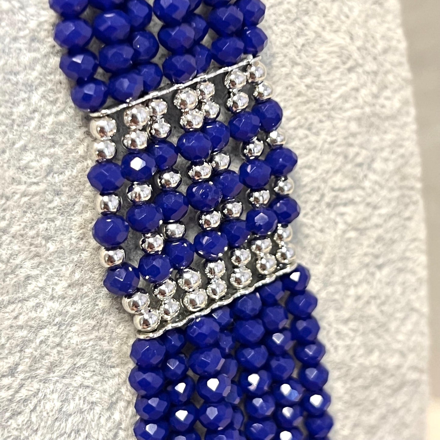 CLEARANCE Navy Blue/ Silver Long Mala/ Haar/ Long Necklace/ Unique Style/ Indian/ Pakistani/Fashion Jewellery/ Gift for Women