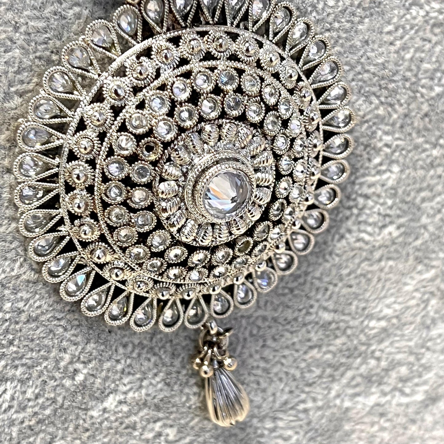 CLEARANCE Silver Zircon Crystal/  Long Mala/ Haar/ Long Necklace/ Unique Style/ Indian/ Pakistani/Fashion Jewellery/ Gift for Women