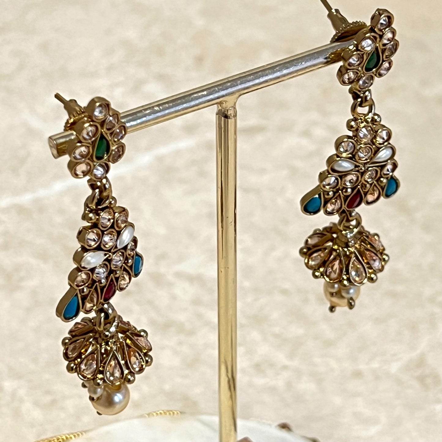 Multi Colour Necklace Set (Earring Tikka)  Indian/ Pakistani/Fashion Jewellery/ Gift for Women/Mendhi/Party/ Gift