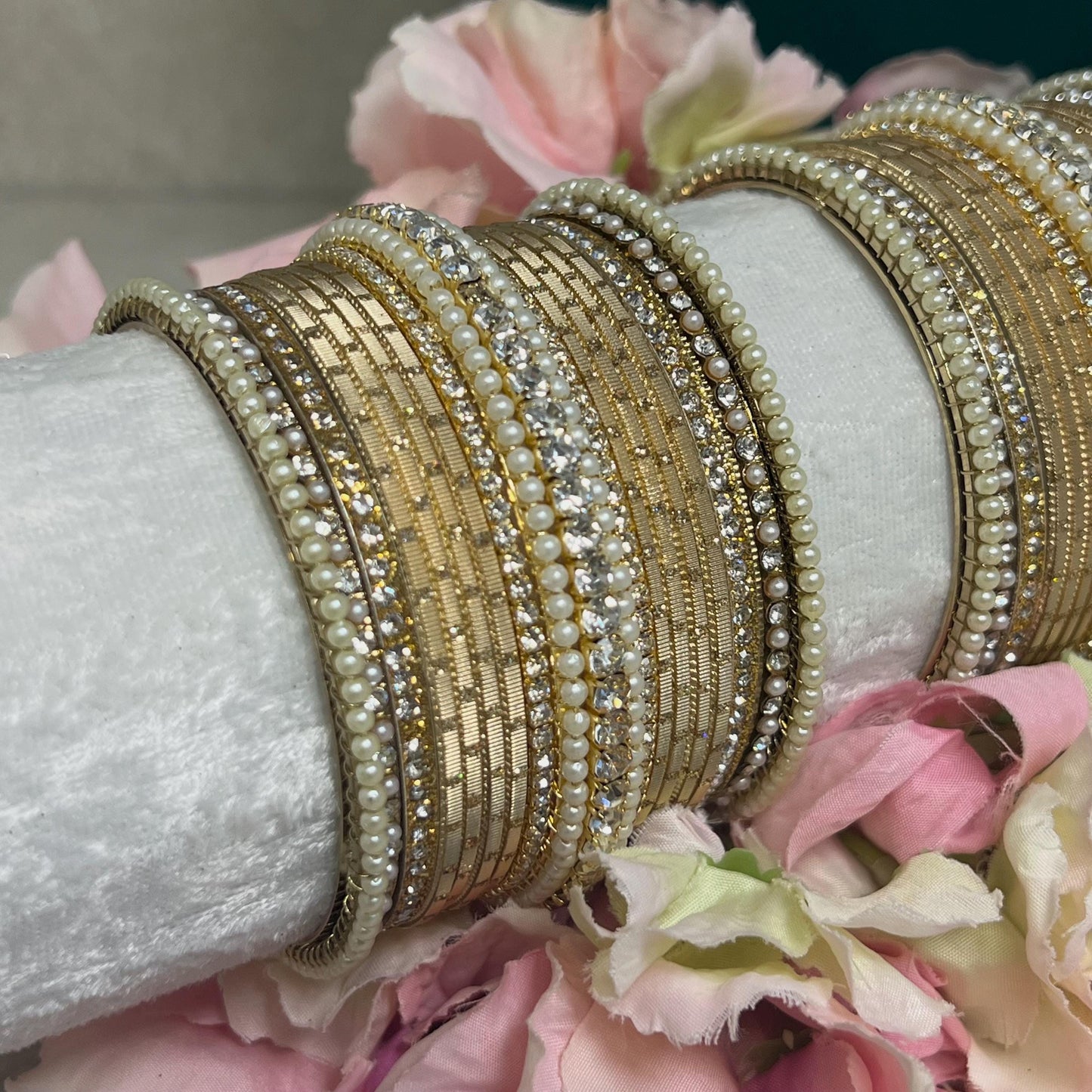 Small Clear Bangle Set Both Arms - 2.8 /Indian/ Pakistani/Jewelley/ Fashion Bracelet
