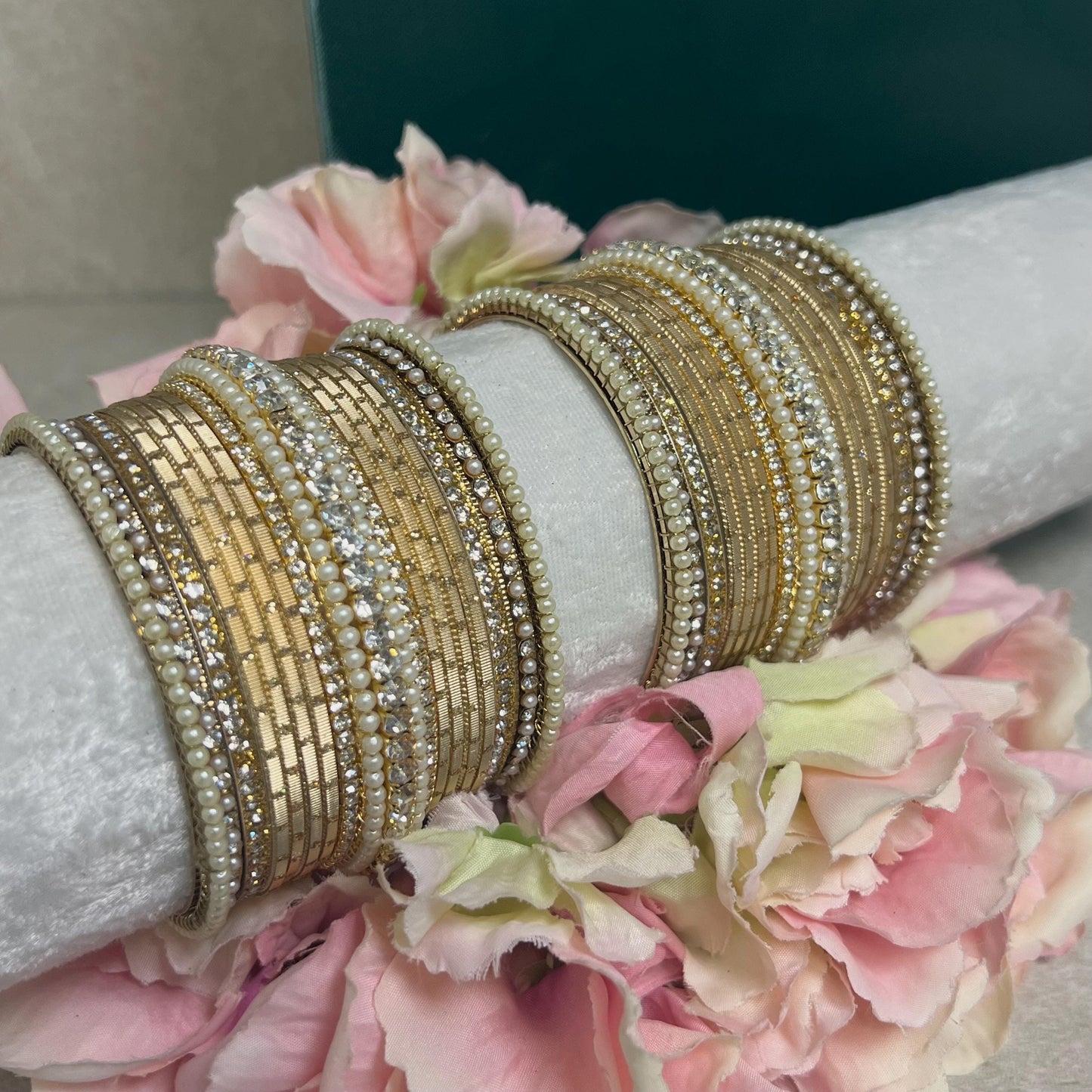 Small Clear Bangle Set Both Arms - 2.8 /Indian/ Pakistani/Jewelley/ Fashion Bracelet