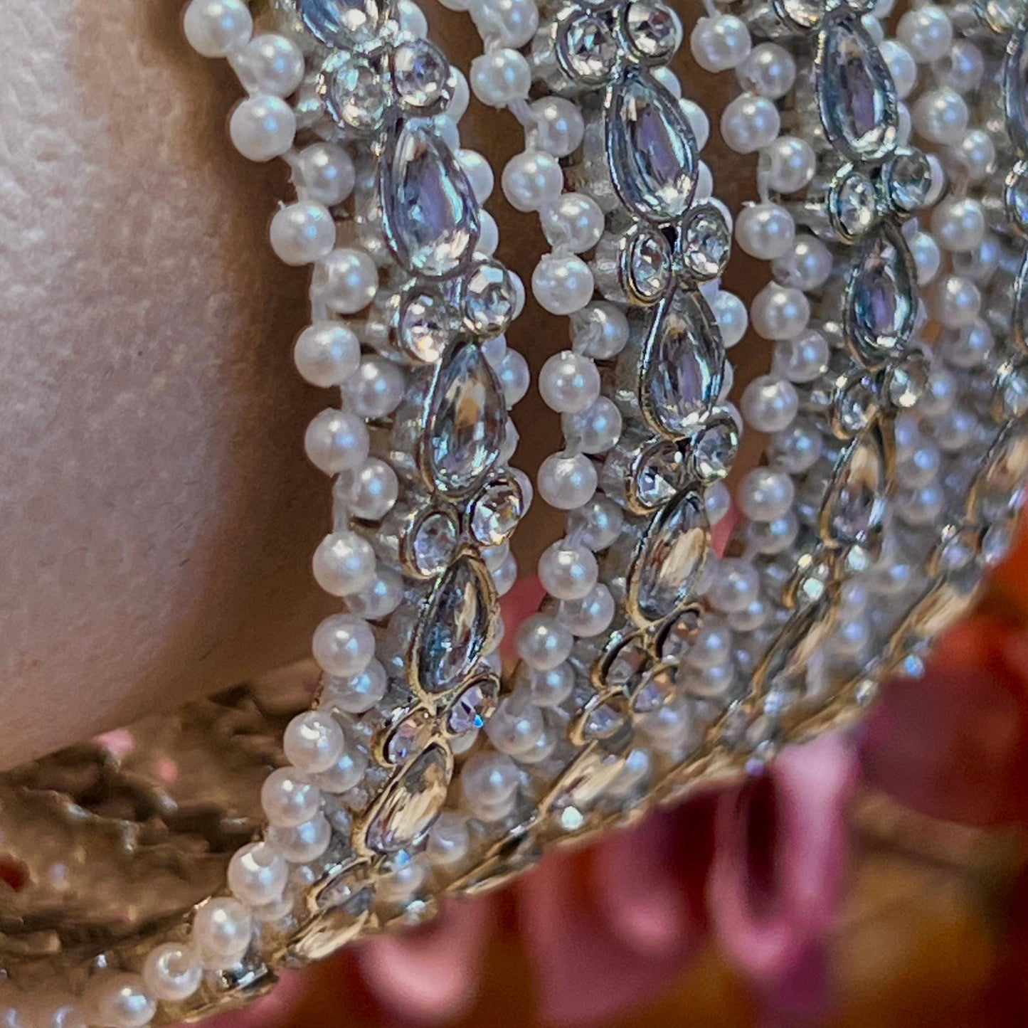 Chunky Jhumka Bangles (Pair)/Indian/ Pakistani/Jewelley/ Fashion Bracelet/ Clear Gold or Silver in 2.6 only