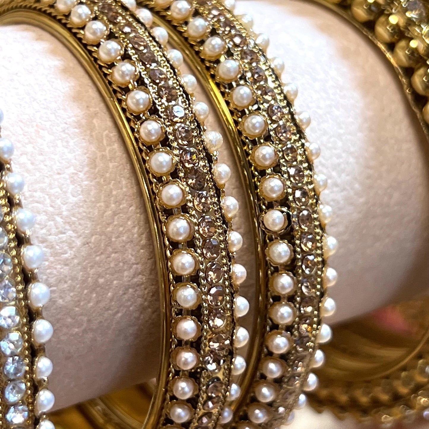 Variety of End Antique Gold Bangles with Rhinestone Detail In 2.6 only/ Indian/ Pakistani Bangles/ Make Your Own Set/ Ethnic Jewels: Bracele