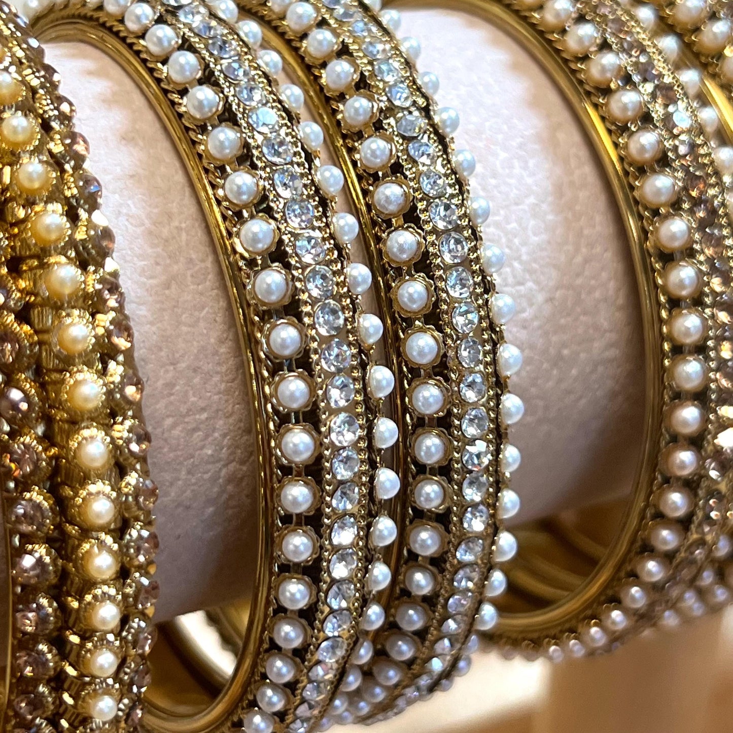 Variety of End Antique Gold Bangles with Rhinestone Detail In 2.6 only/ Indian/ Pakistani Bangles/ Make Your Own Set/ Ethnic Jewels: Bracele