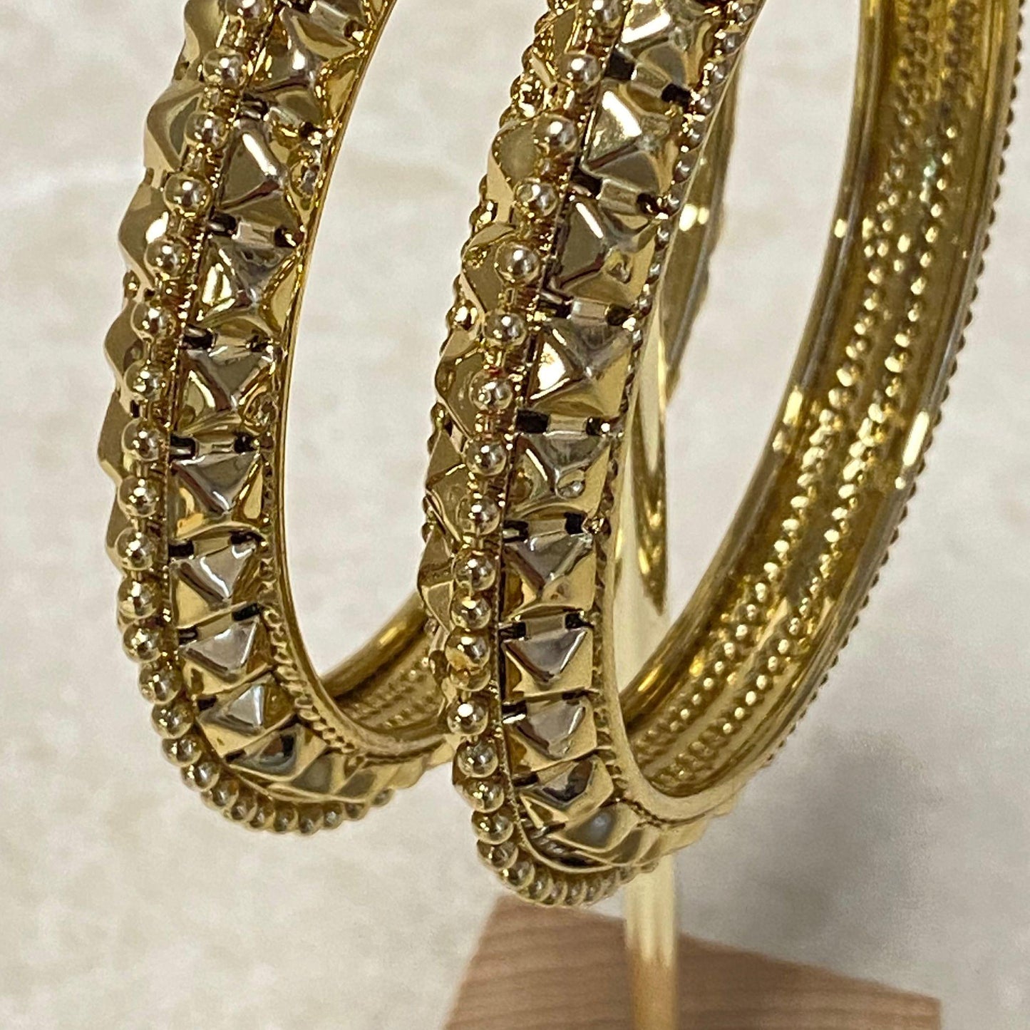 Set of 2 Antique Gold Kada Bangles in 2.8 /Bracelet Bangles/End Bangles/Indian/ Pakistani/Jewelley/ Fashion/Light Weight High Quality Gift