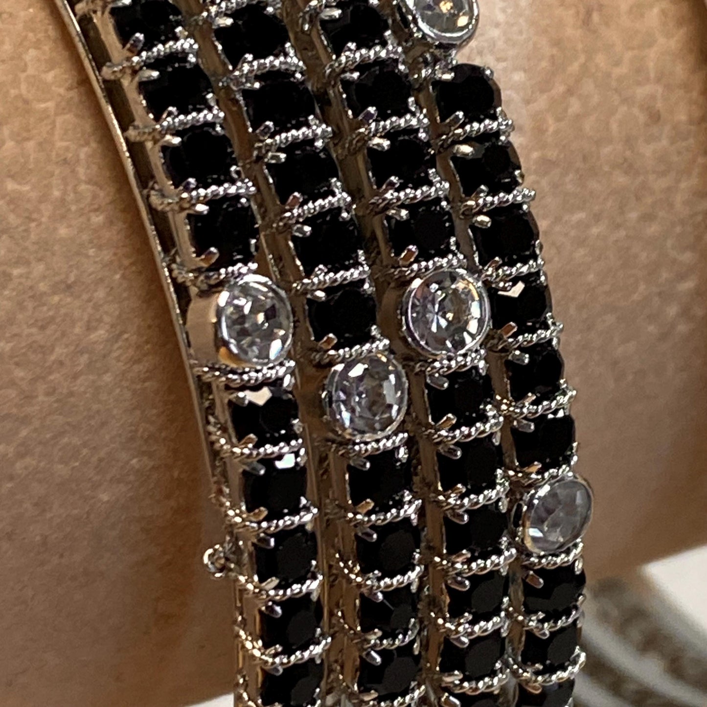 Set of 4 Rhinestone Bangles - Silver Base/ Indian/ Pakistani/Jewelley/ Fashion Bracelet/2.8 only / Choose Colour