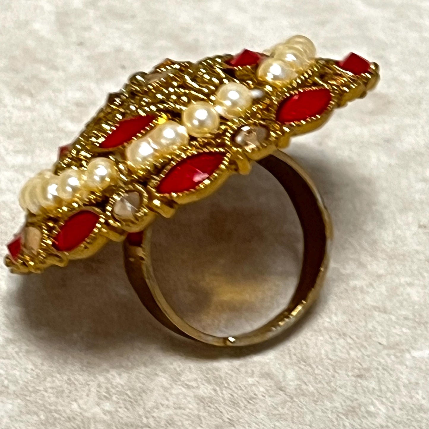 Medium Ring - White/ Fashion Jewellery/ Gift for Women/Indian/Pakistani style/ Slightly Imperfect/ Clearance